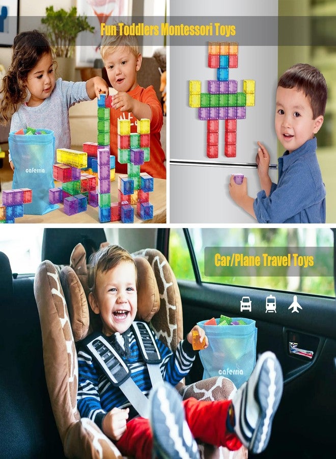 Caferria 48PCS Magnetic Blocks - 1.38 inch Building Blocks for Toddlers, STEM Building Toy for Kids, Montessori Toys for 3 4 5 6+ Year Old, Magnet Sensory Travel Toys Christmas Birthday Gifts for Boys Girls - Image 4
